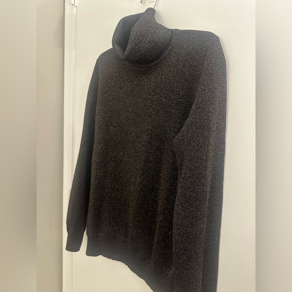 J. Crew Black Turtleneck with Gold Sparkle Detail - Picture 5 of 5